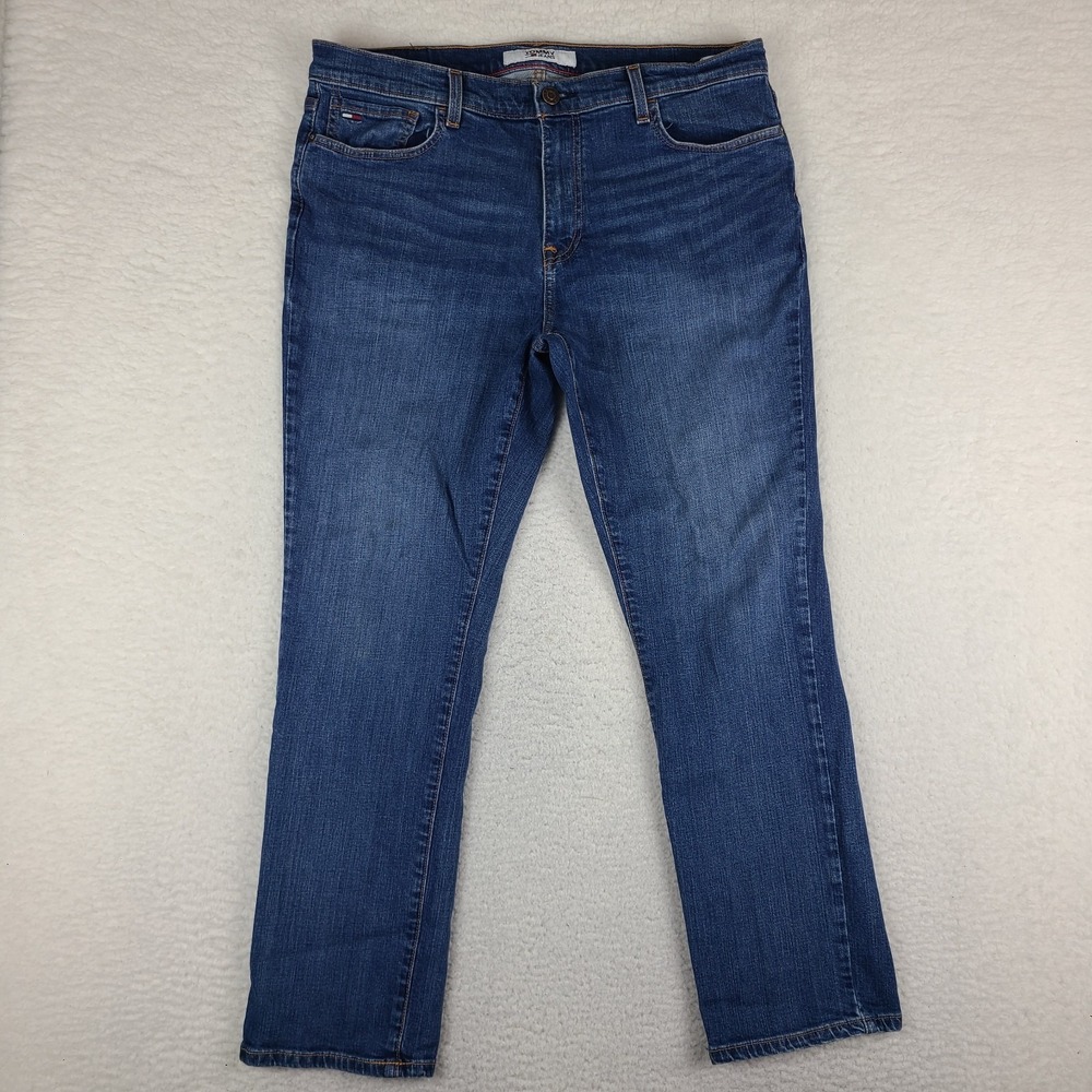 Tommy Hilfiger Jeans Mens 35x30 Blue Straight Medium Wash Denim‎